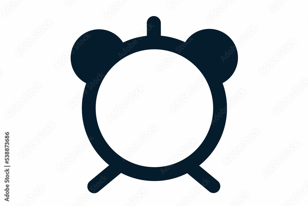 Vector flat illustration of alarm line icon isolated on white background. Clock icon for hour, watch, timer, reminder, sound, timer, alarm sign. Vector flat illustration of alarm line icon isolated on white background. Clock icon for hour, watch, timer, reminder, sound, timer, alarm sign.