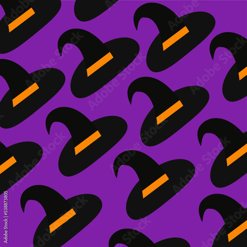 wizard witch hat happy halloween holiday autumn pattern