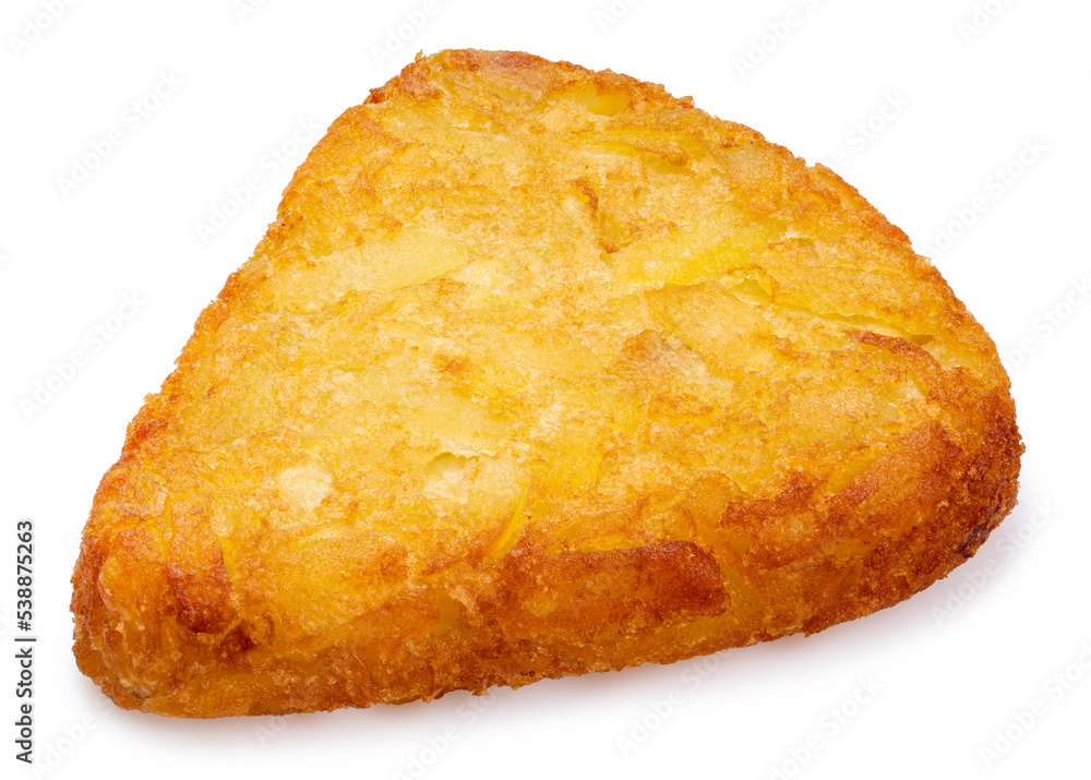 Crispy Hash Browns isolated on white background, Crispy Hash Browns on white With clipping path. Crispy Hash Browns isolated on white background, Crispy Hash Browns on white With clipping path.