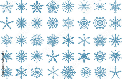 laser cut christmas snow flakes vector set photo