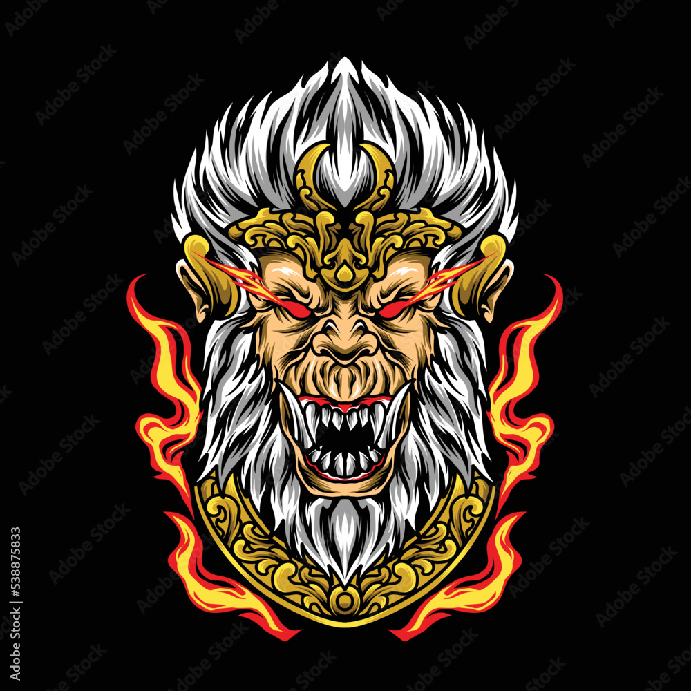 hanoman king monkey illustration vector design can be used for the hanoman king monkey illustration vector design can be used for the
