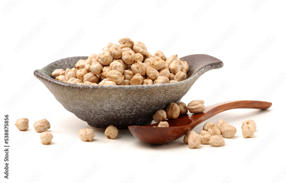 Chickpeas in a pile isolated on a white background Chickpeas in a pile isolated on a white background