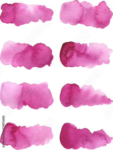 Set of watercolor stain banners. Watercolor splash. Colorful watercolor vector blots on white background 