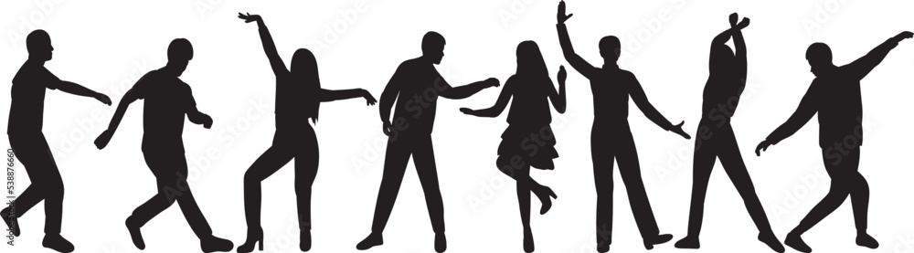 dancing men and women silhouette design isolated vector dancing men and women silhouette design isolated vector