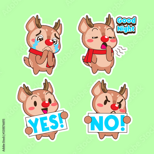 Fototapeta Naklejka Na Ścianę i Meble -  cute deer vector set, deer illustration
