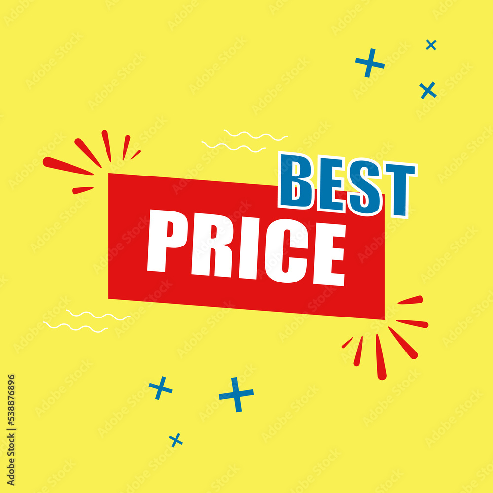 Fototapeta premium BEST PRICE. Bright yellow banner. Vector illustration.