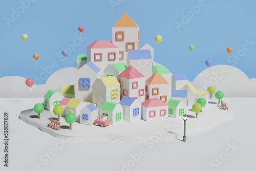 City background. 3d rendering