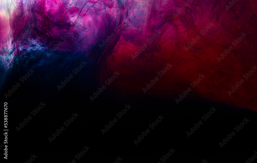Dark multi color clouds abstract background with black copy space