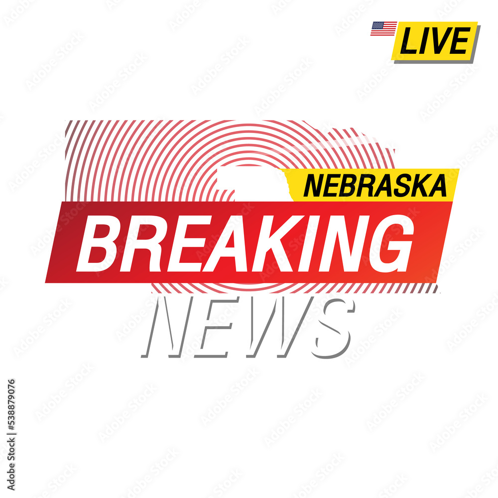 Breaking news. United states of America Nebraska and map on image illustration. Breaking news. United states of America Nebraska and map on image illustration.