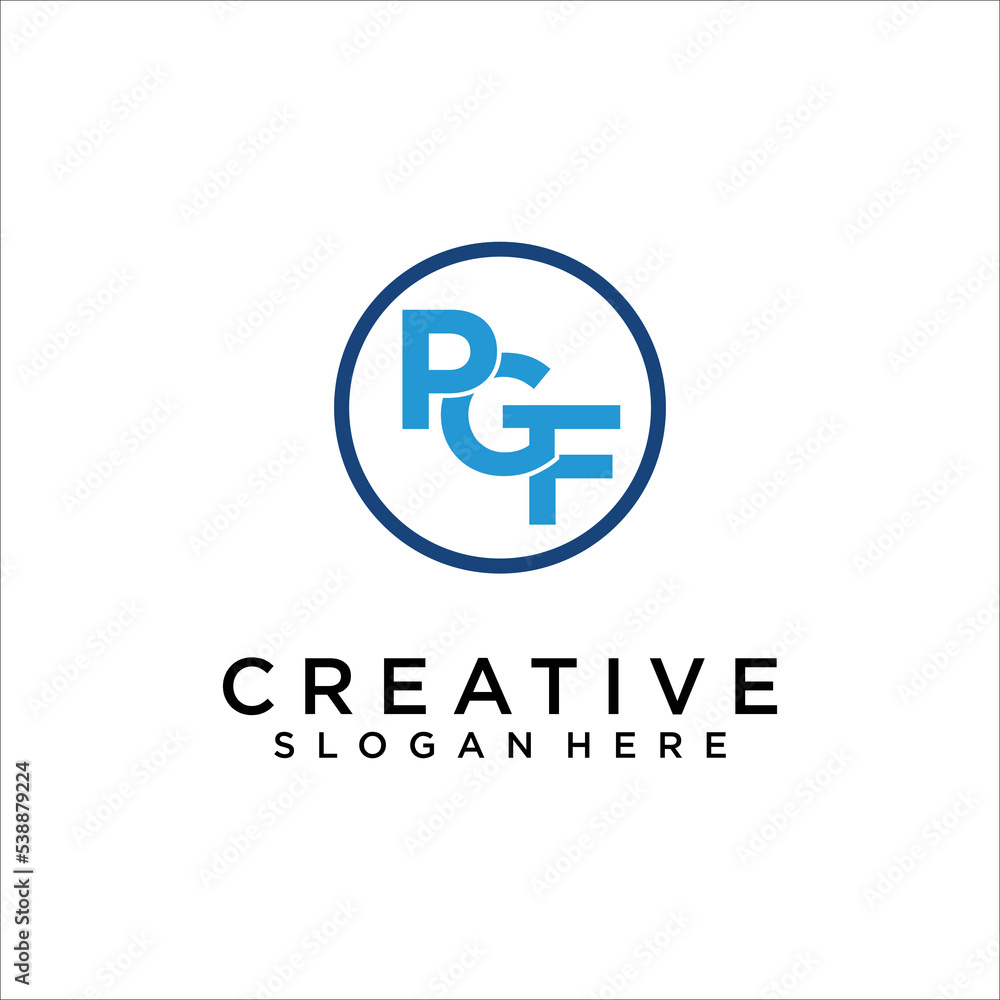 PGF Letter Hexogen Logo Design Template PGF Letter Hexogen Logo Design Template