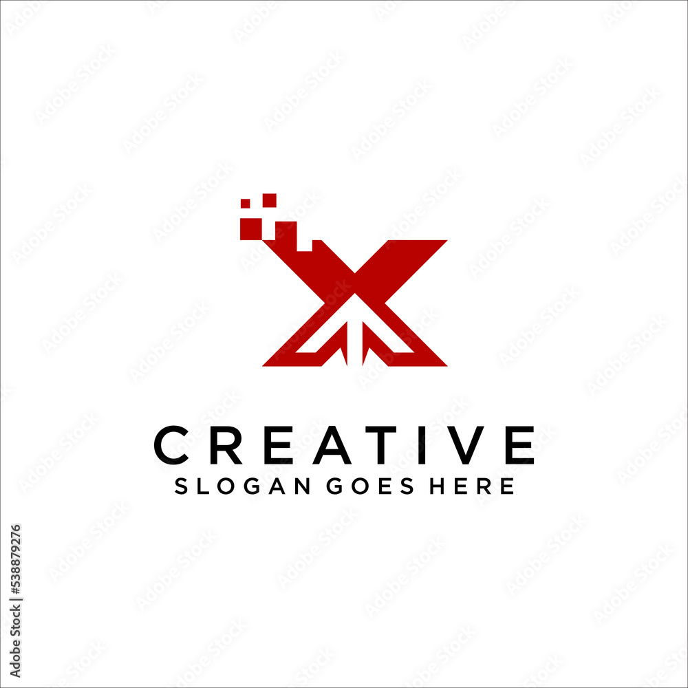 Letter X logo design concept negative space style. Abstract sign constructed from check marks. Vector elements template icon. White color Letter X logo design concept negative space style. Abstract sign constructed from check marks. Vector elements template icon. White color
