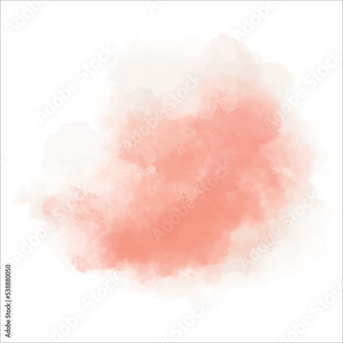 Red orange watercolor background. Abstract vector paint splash, isolated on white backdrop. Aquarelle texture. © pawczar