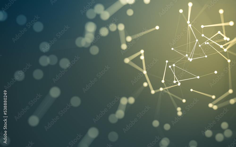 Abstract background. Molecules technology with polygonal shapes, connecting dots and lines. Connection structure. Big data visualization. Abstract background. Molecules technology with polygonal shapes, connecting dots and lines. Connection structure. Big data visualization.