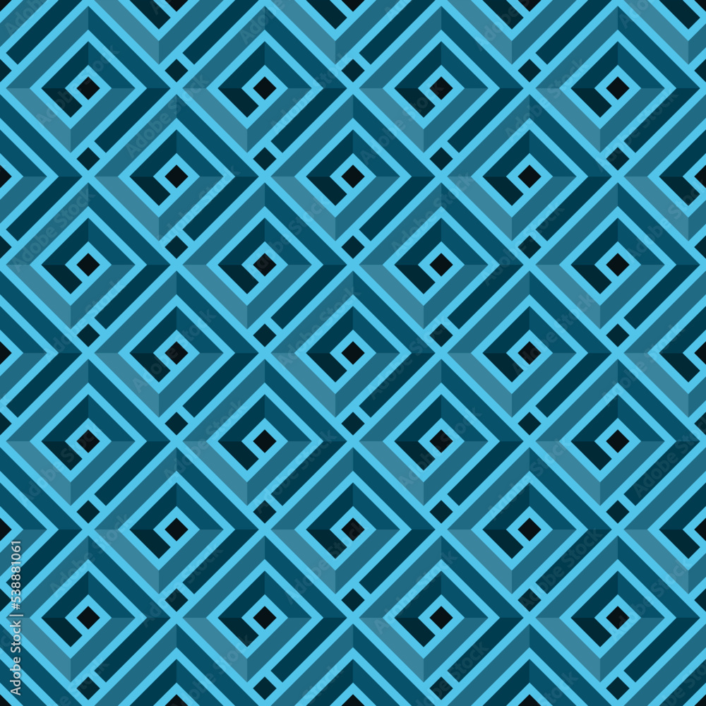 LIGHT BLUE ABSTRACT SEAMLESS PATTERN WITH SQUARE SPIRALS IN VECTOR LIGHT BLUE ABSTRACT SEAMLESS PATTERN WITH SQUARE SPIRALS IN VECTOR