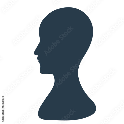 A black profile of a person surrounded by eyes, a symbol of an external critic, schizophrenia, paranoia