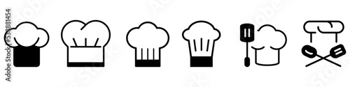 Chef hat vector icon set. cook illustration sign collection. kitchen symbol. restaurant logo.