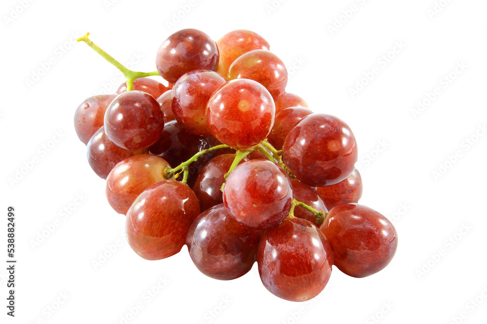 Fototapeta premium a bunch of purple grapes sweet fruit isolated on white background.