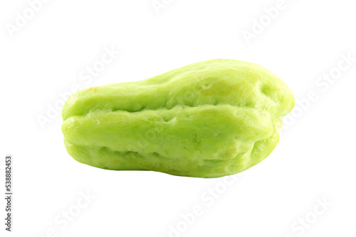 Green squash on white background.Organic vegetable it have vitamin and beneficial to health isolated on white background.