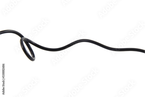 Tableau sur toile Black wire cable of usb and adapter isolated on white background