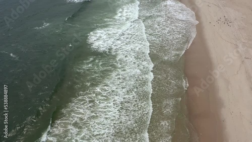 Aerial view of the beach at Freeport, Long Island, New York photo