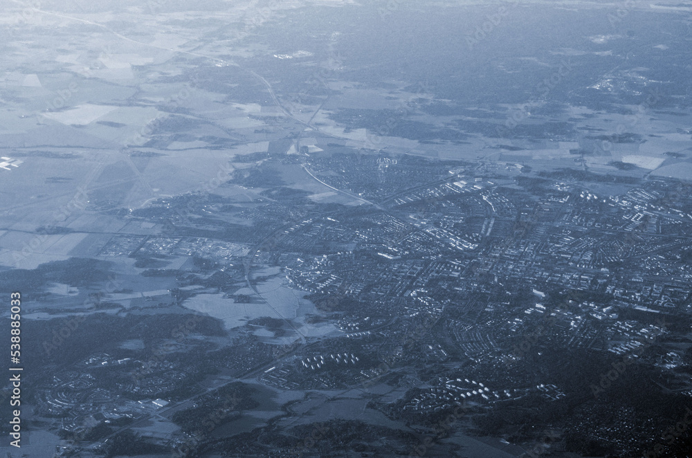 View from the airliner of Tallinn - Oslo.