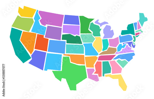 Colorful United States Geo Map