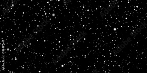 Winter snow on black background. Vector