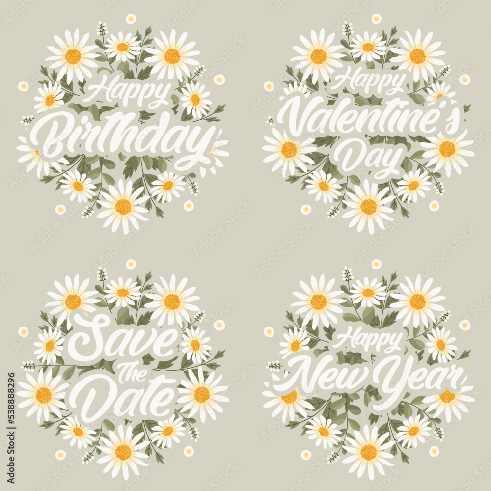 Vector white daisy flower greeting card and invitation template for birthday or valentine day and happy new year. Vector white daisy flower greeting card and invitation template for birthday or valentine day and happy new year.
