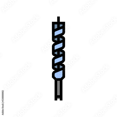 auger drill bit color icon vector. auger drill bit sign. isolated symbol illustration