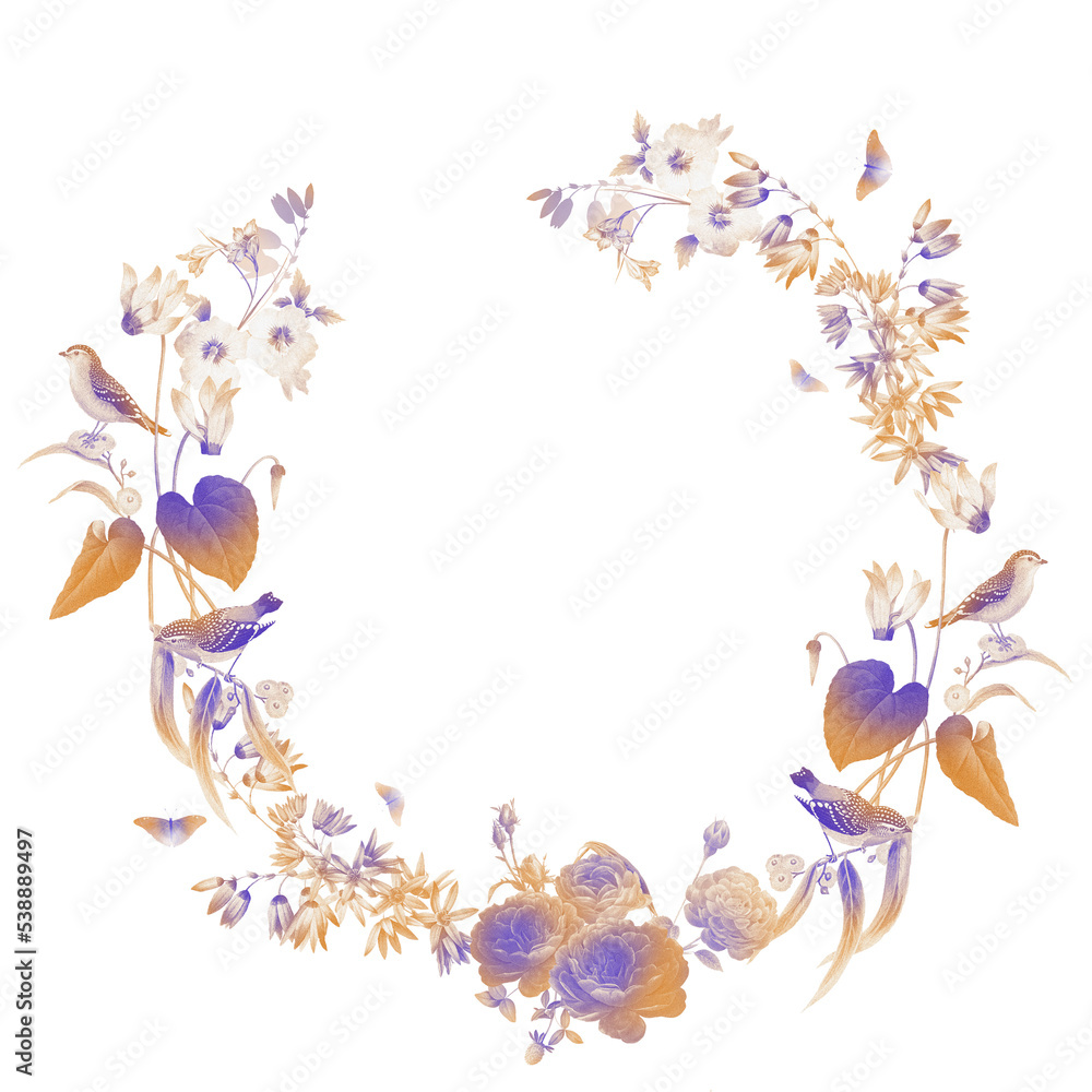 Floral wreath in vintage style