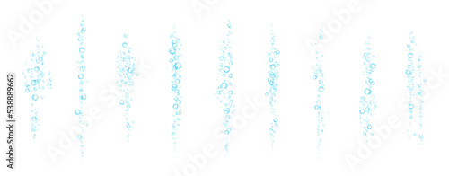 Oxygen air bubbles  flow  in water on white  background.