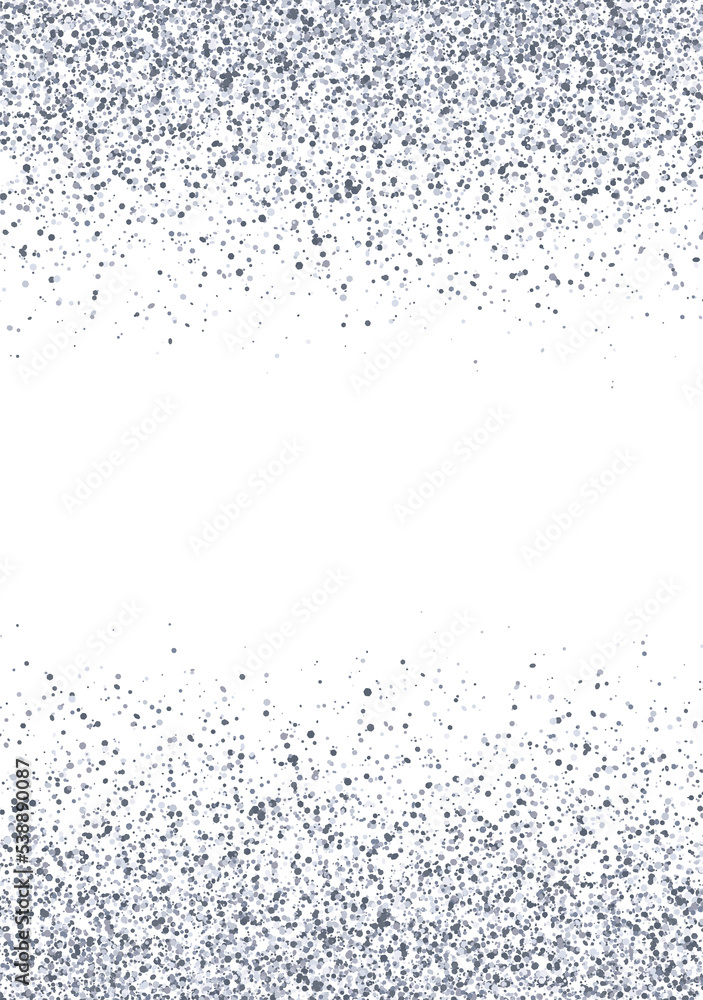 Holiday border silver glitter isolated