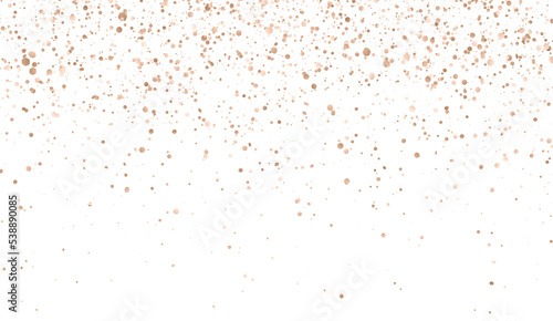 Bronze glitter confetti isolated