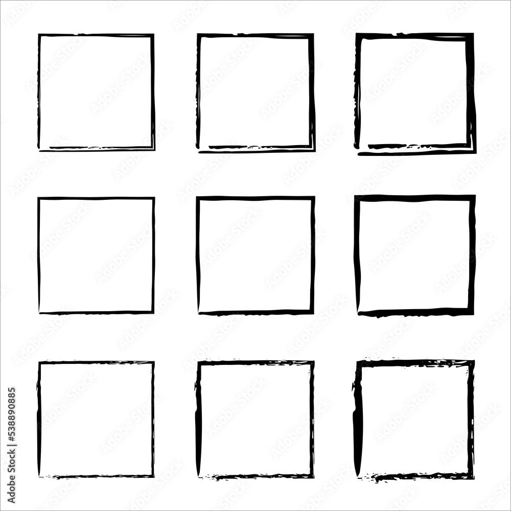 Grunge frames vector set. borders set. rectangular shapes. decorative design elements. Vector illustration Grunge frames vector set. borders set. rectangular shapes. decorative design elements. Vector illustration
