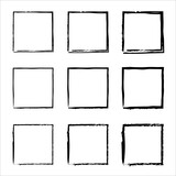 Grunge frames vector set. borders set. rectangular shapes. decorative design elements. Vector illustration