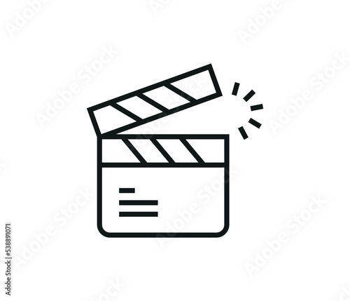 Movie Clapperboard isolated on white background.
