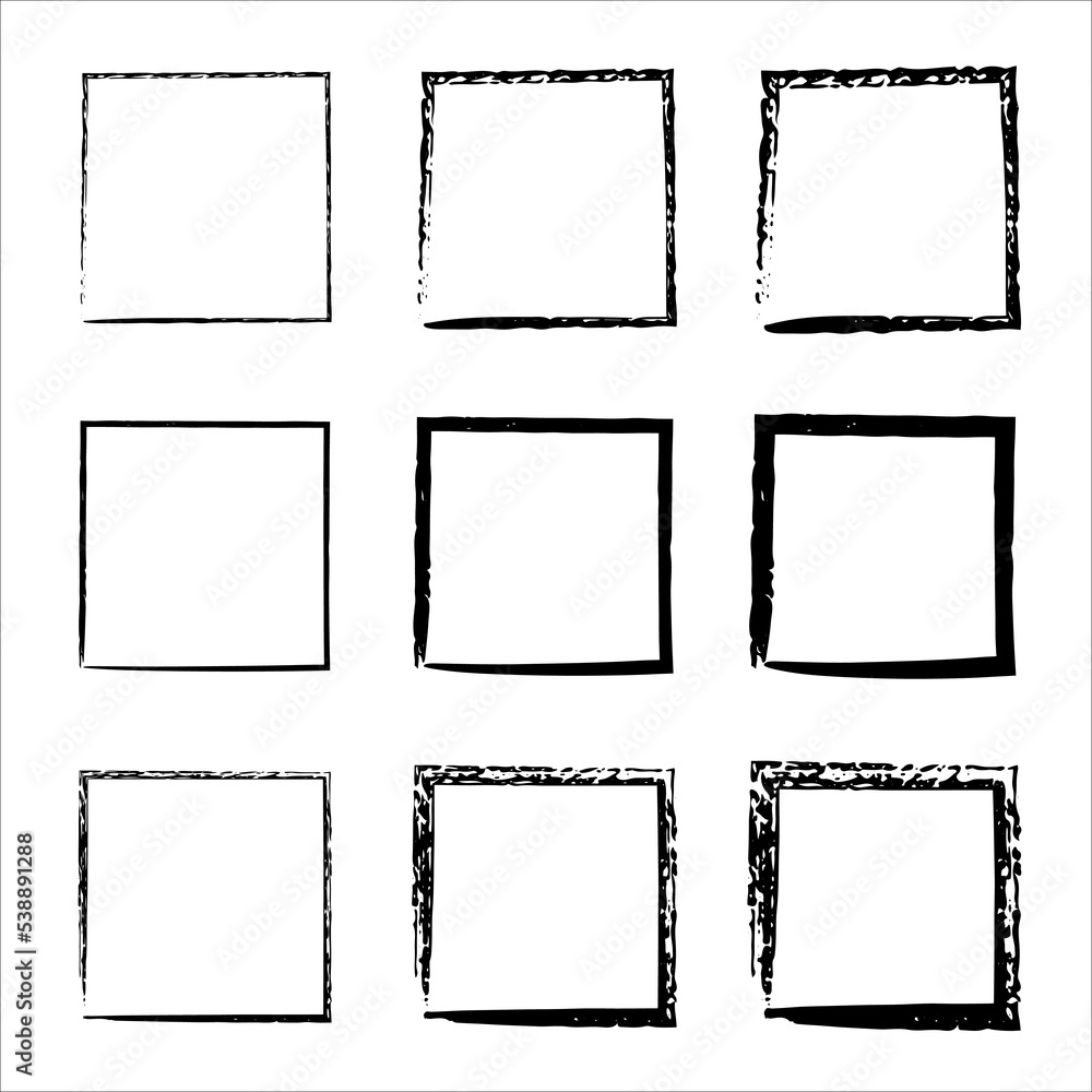 Rectangular vector frame. Grunge ink illustration. Set of design elements. decorative design elements. Dirty grunge design frames Rectangular vector frame. Grunge ink illustration. Set of design elements. decorative design elements. Dirty grunge design frames