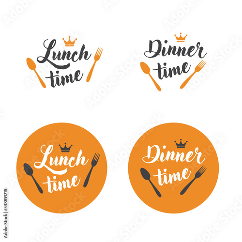 Lunch and dinner time, logo, icon.