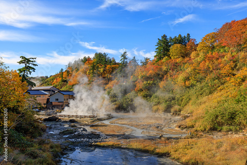 Fotografie 秋の八幡平、後生掛温泉の紅葉