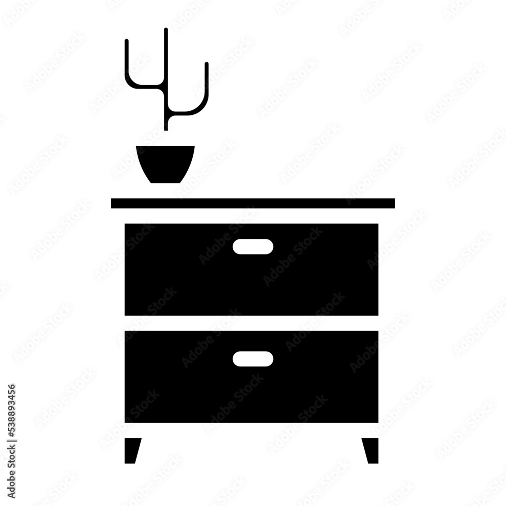 cupboard with pot flower icon cupboard with pot flower icon