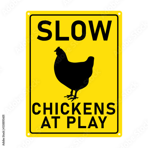 attention icon slow chickens xing sign. popular yellow and black icon