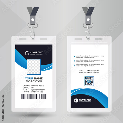 Modern Identity Employee Abstract professional, corporate office Id card design, Simple and Clean ID Card Design Template