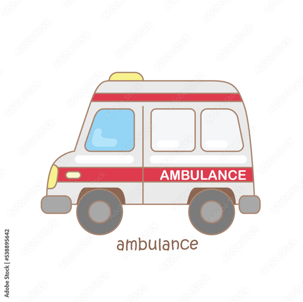 Alphabet A For Ambulance Illustration Vector Clipart