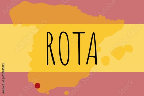 Rota: Illustration mit dem Namen der spanischen Stadt Rota
