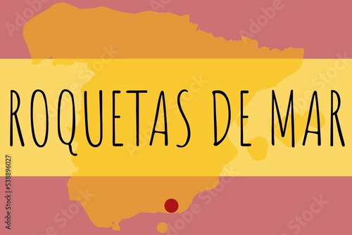 Roquetas de Mar: Illustration mit dem Namen der spanischen Stadt Roquetas de Mar photo