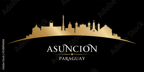 Asuncion Paraguay city silhouette black background