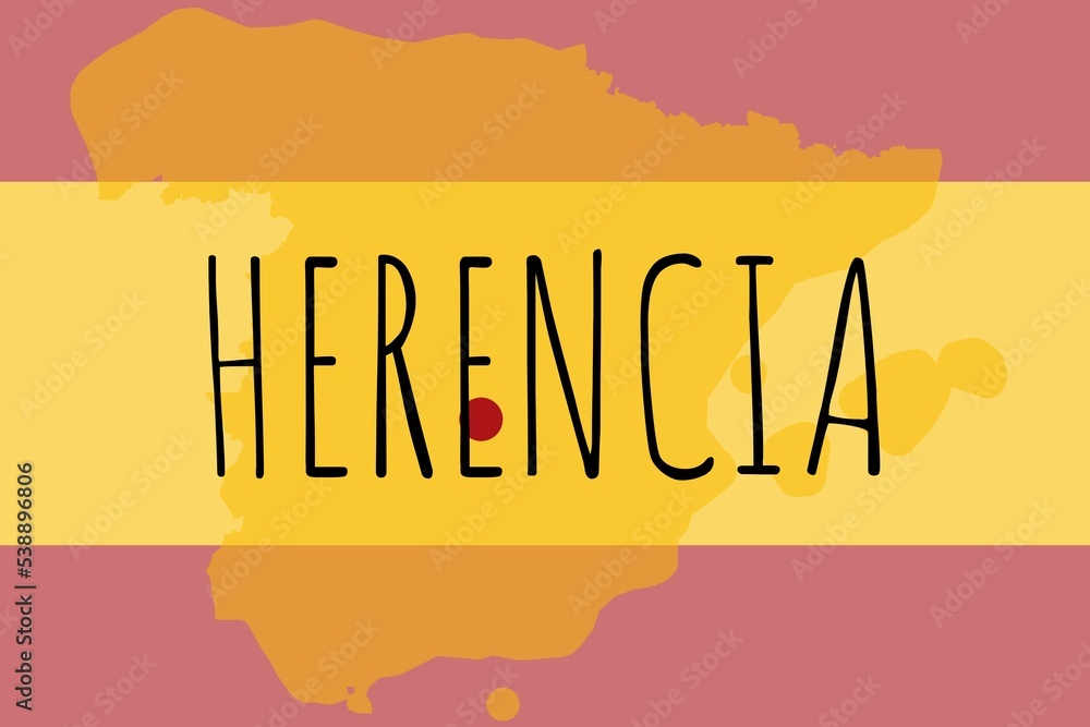Herencia Illustration mit dem Namen der spanischen Stadt Herencia