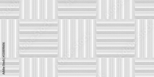 White acoustic sound proof foam seamless pattern. Texture of wall of music recording studio. Polyurethane insulation material. Abstract background. Vector illustration