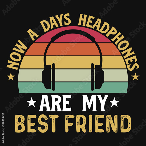 Headphones vintage tshirt design