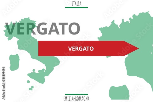 Vergato: Illustration mit dem Namen der italienischen Stadt Vergato photo